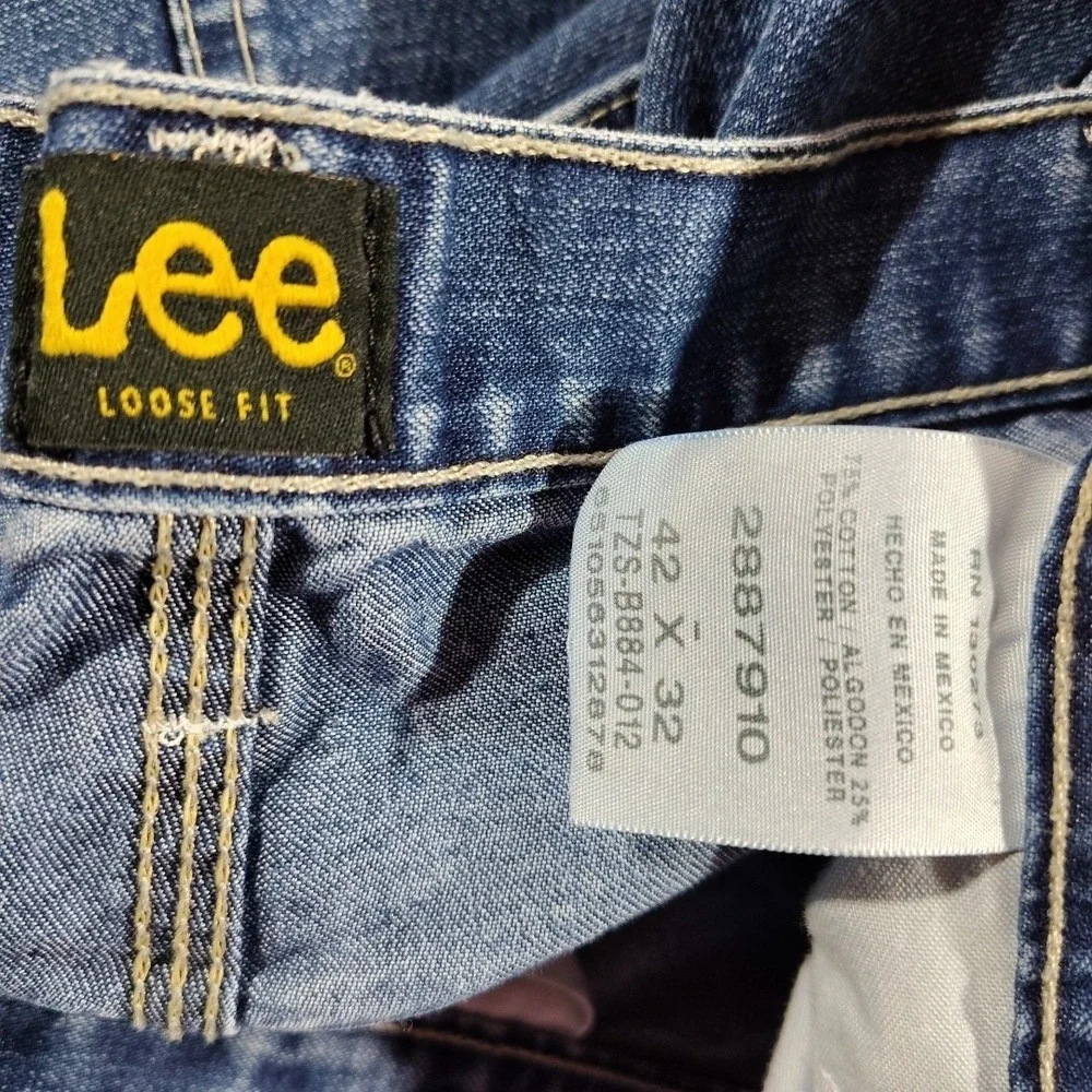 Lee Carpenter Blue Jeans Men 42x32 Denim Mechanic Comfort Utility Construction